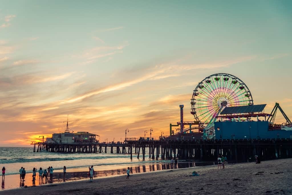 Santa Monica pier at sunset, Los Angeles in 2 days
